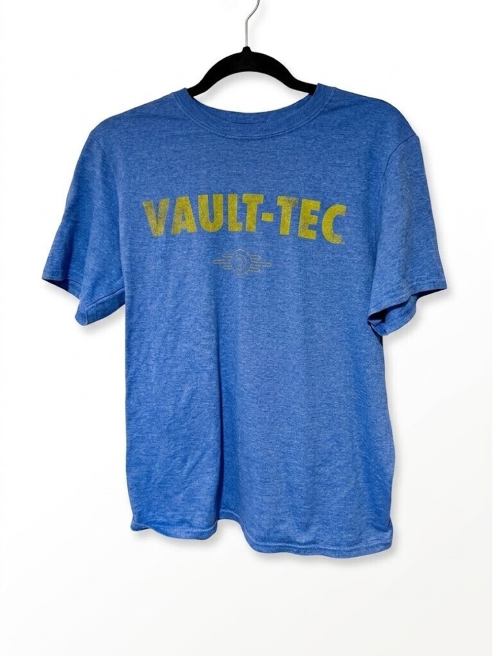 Fallout Vault-Tec Bethesda Blue Authentic T-Shirt Men's Size L Video Game Tee